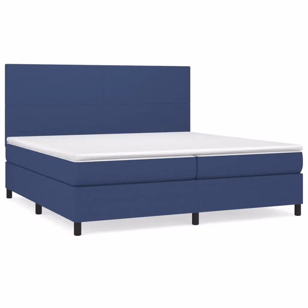 Letto Ibrido con Giroletto a Molle e Materasso vidaXL, Blu e Bianco, L/P: 200 x 200 cm – 2