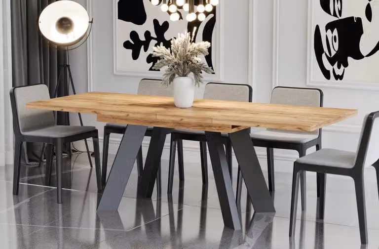 Tavolo pieghevole COMO 130(210)x80 rovere oro artigianale