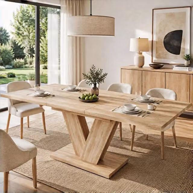 Tavolo da pranzo allungabile da 140 a 180 cm in MDF colore rovere per 4-6 persone