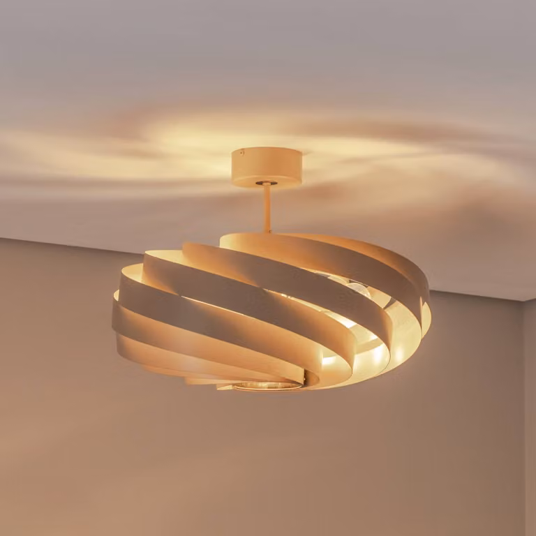 Plafoniera soffitto Vento Euluna, dimmerabile, Crema / Ambra, Soggiorno / Sala da pranzo, Metallo, Moderno, Plafoniera