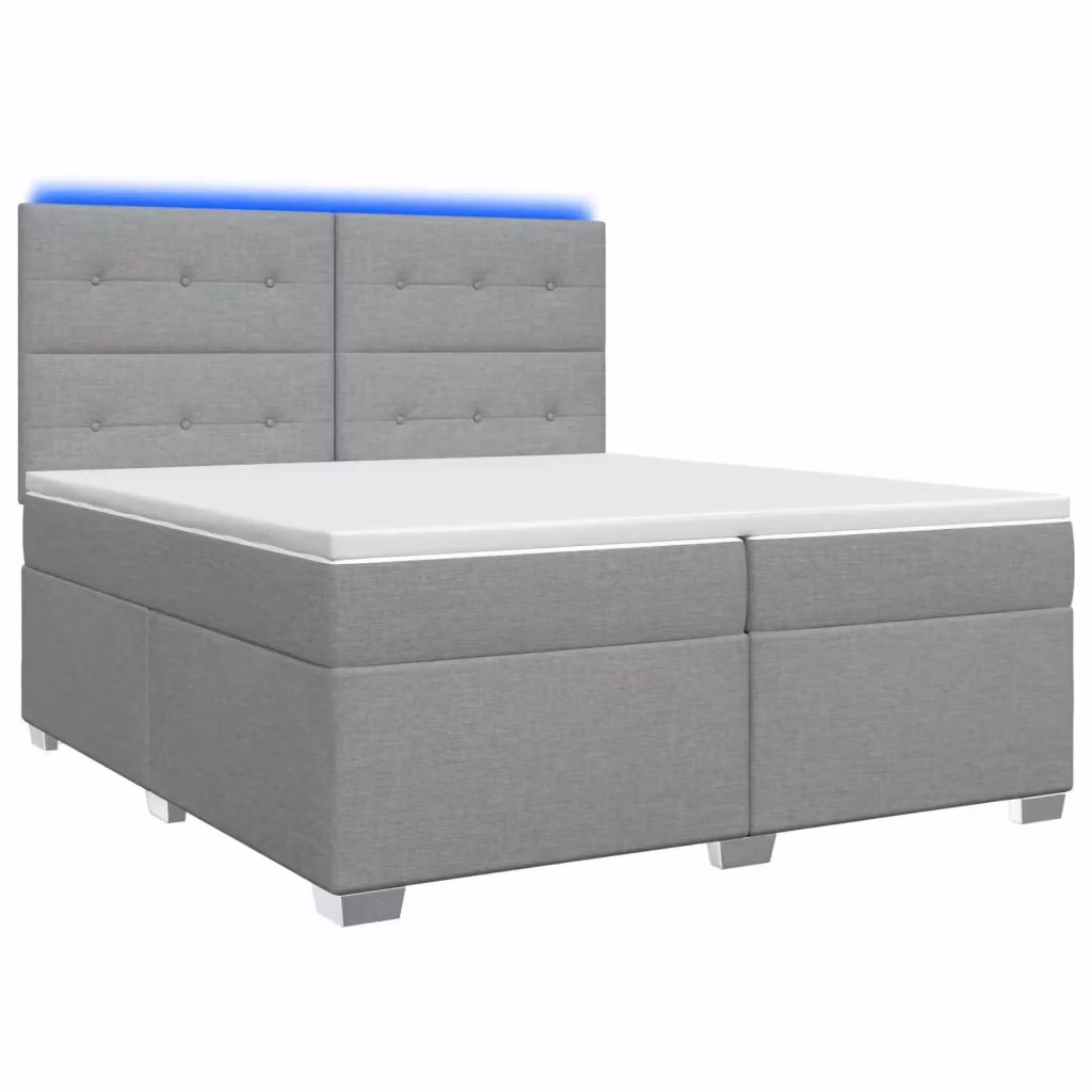 Letto box spring vidaXL con materasso a molle insacchettate e base contenitore, colore grigio, L/P: 200 x 200 cm – 2