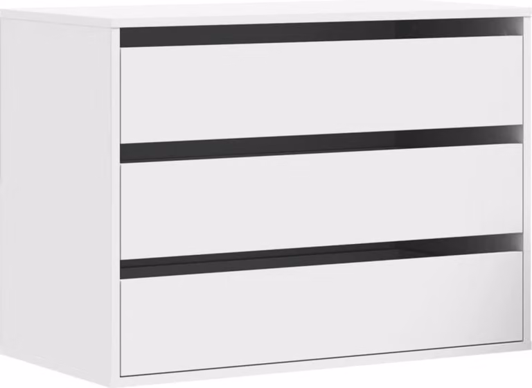 Cassettiera Bianca 80x41x58 cm in Legno Multistrato