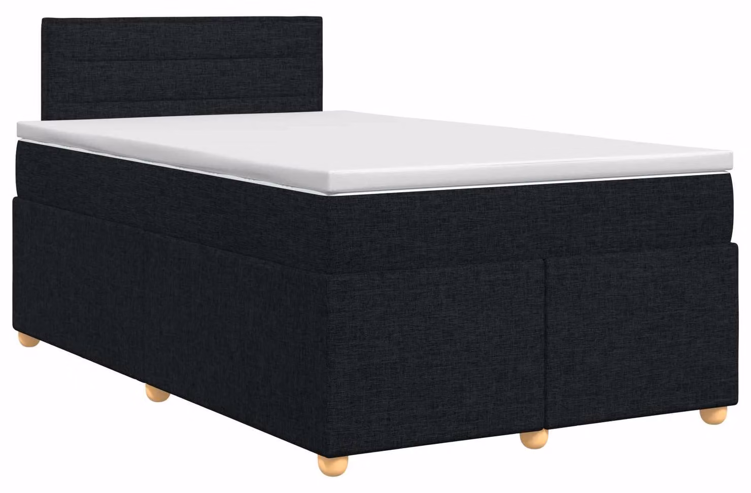 Letto a molle con materasso nero 120 x 190 cm in tessuto