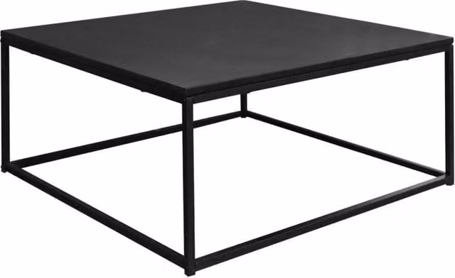 Tavolino quadrato in metallo nero opaco Sweeek per soggiorno in stile industriale