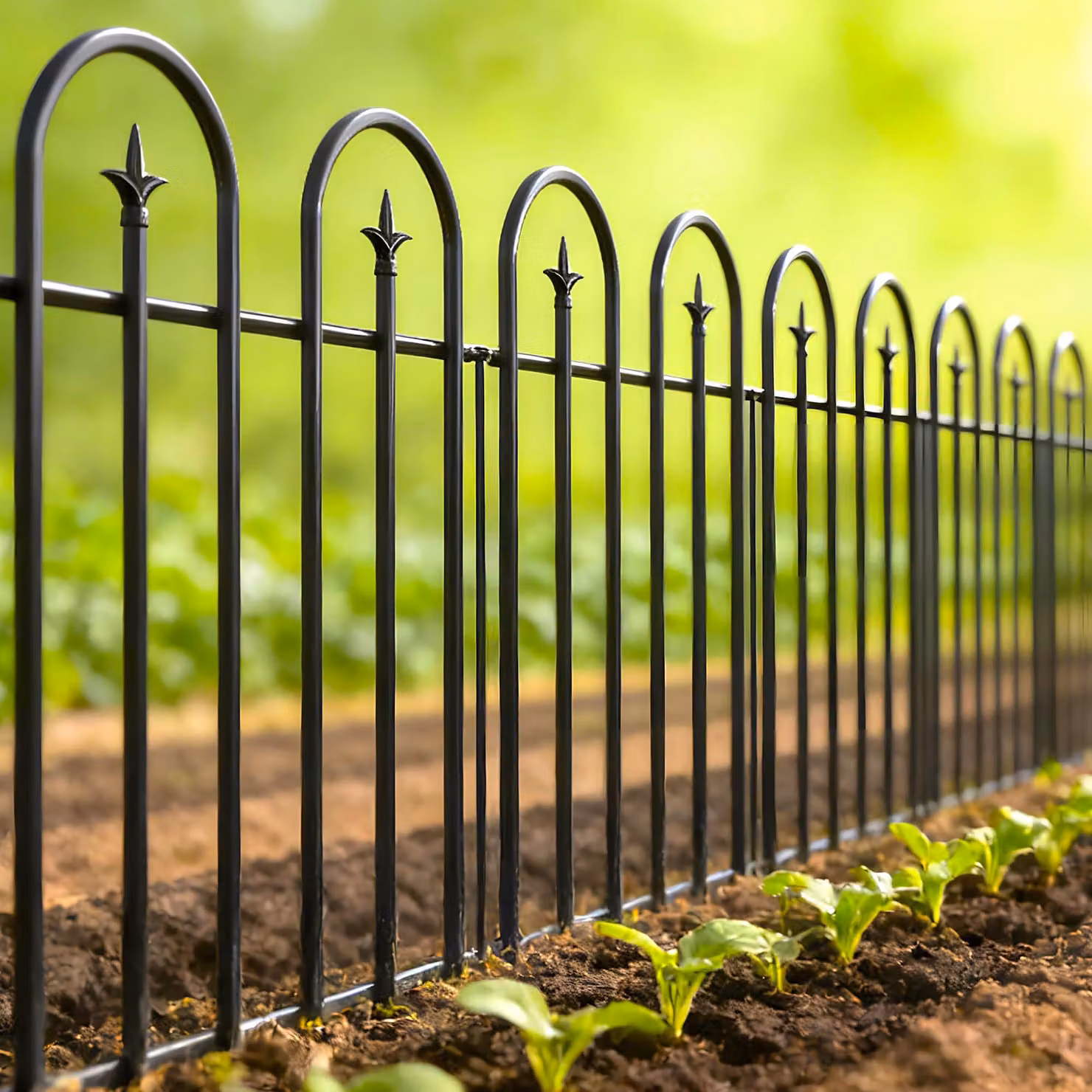 Recinzione per giardino, metallo, 61 cm di altezza, 5 pannelli da 2,8 metri, colore nero, per uso esterno