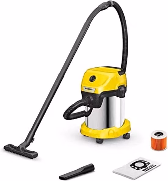 Aspiratore industriale di polvere senza sacchetto Kärcher colore giallo