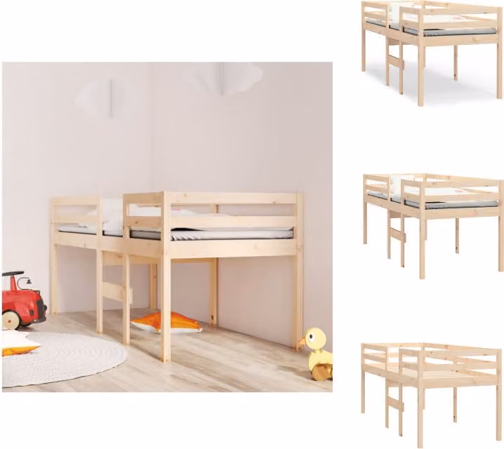 vidaXL Letto a soppalco 80x200 cm in pino massiccio - Letti e strutture letto