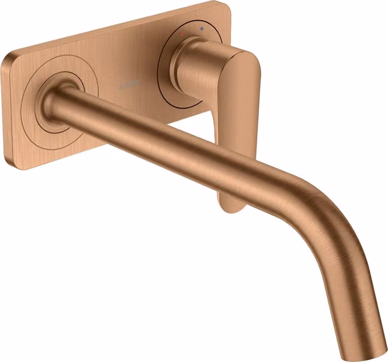 hansgrohe AXOR Citterio Mitigeur monocommande de lavabo encastré avec plaque et bec long Montage mural, 34115140, 34115140