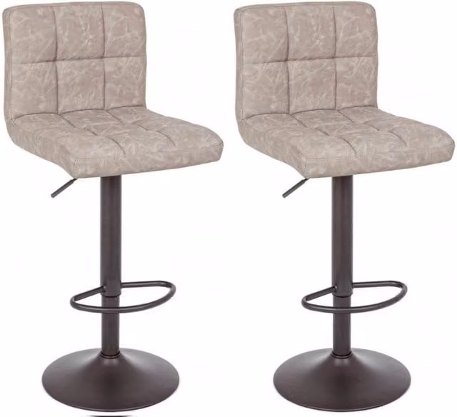 Set di 2 sgabelli da bar Greyson GIORDANOSHOP colore grigio chiaro stile vintage L/P/H: 42 x 42 x 92/113 cm