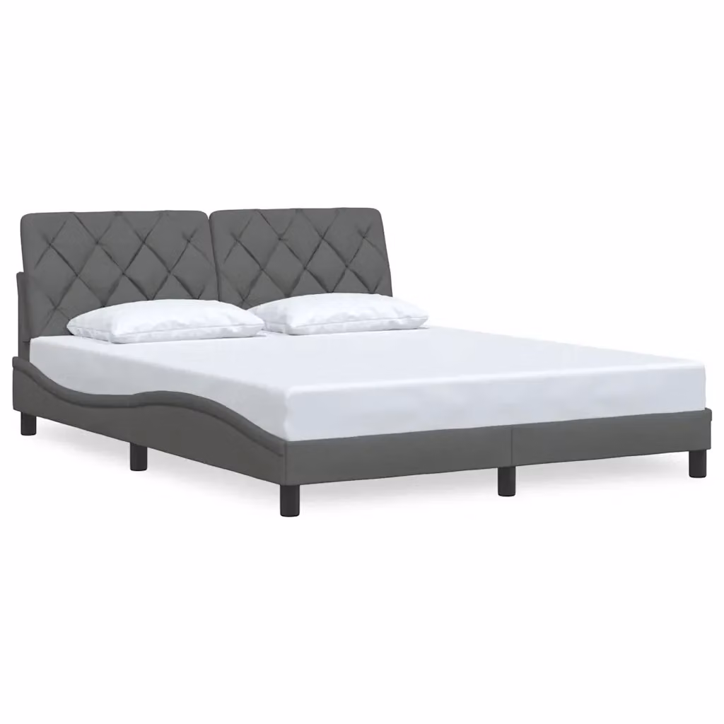 Giroletto vidaXL in tessuto Grigio con struttura in legno e metallo L/P/H: 160 x 200 x 74,5 cm – 2
