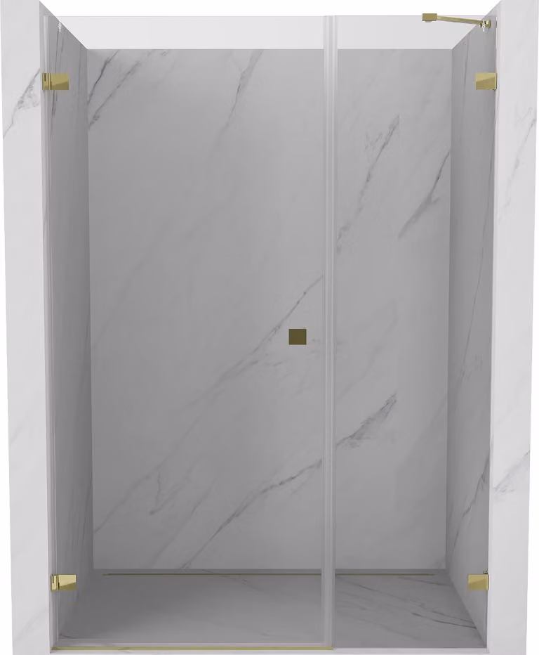 Mexen Lunar-B porta doccia a battente sinistra 115 cm, trasparente, oro - 832S-115-050-50-00-L
