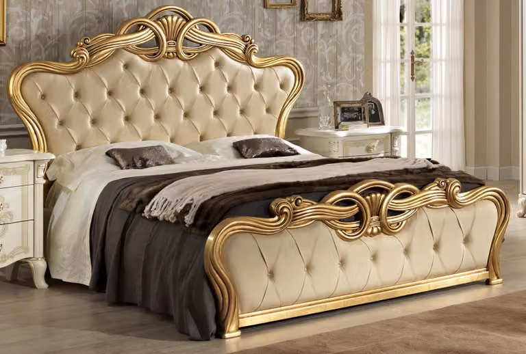 Chesterfield Bett Möbel Barock Gold Betten Möbel Goldenes Doppelbett Design
