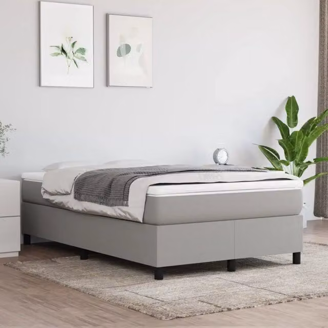 Struttura Letto a Rete a Molle Giroletto Design In Grigio Chiaro L: 120 cm, P: 200 cm