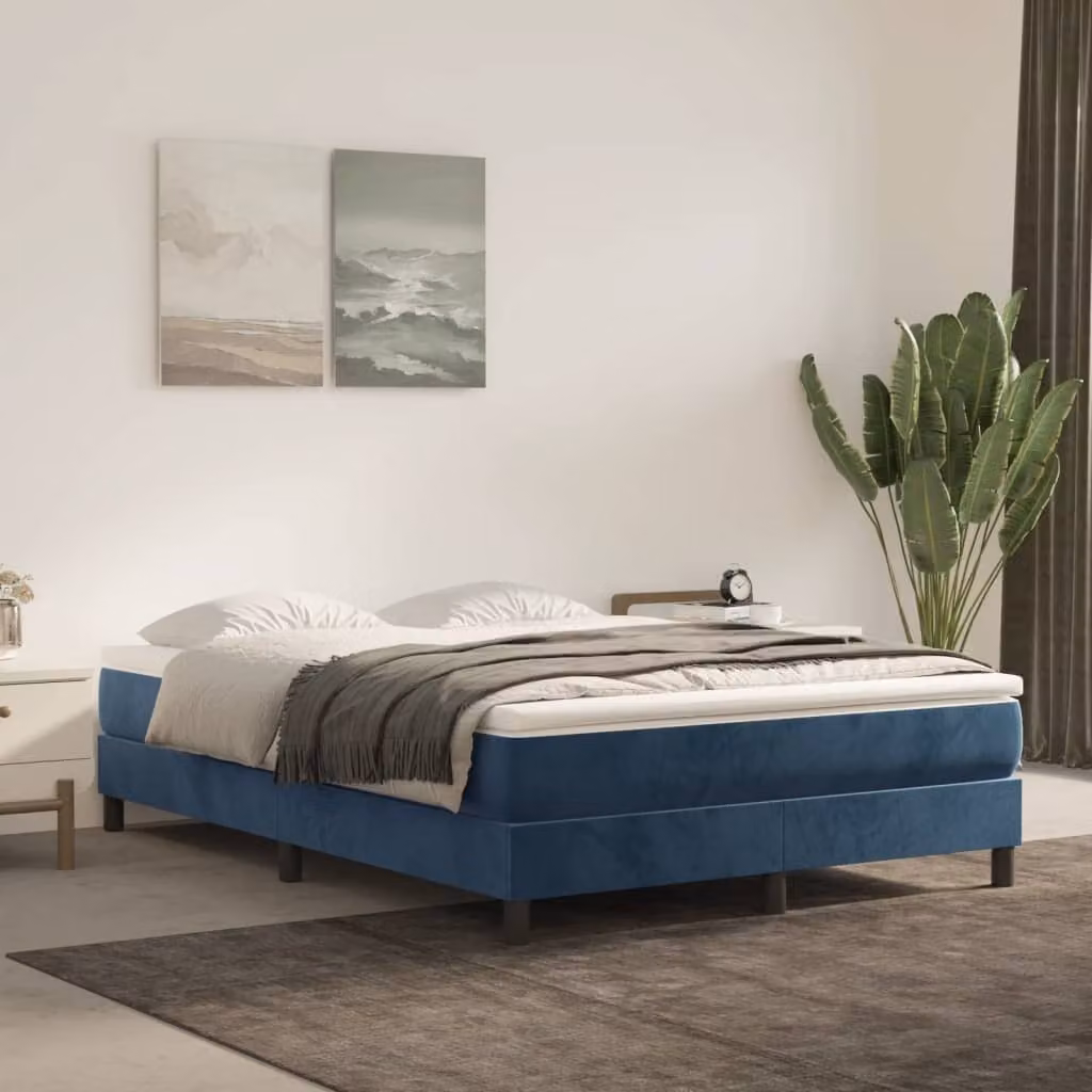 The Living Store rete blu scuro 140x200 cm in velluto