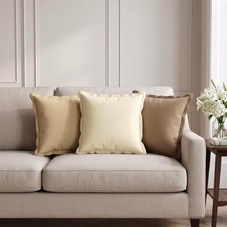 Set di 2 federe vidaXL HOUTEN beige in poliestere, L 35 cm x P 35 cm