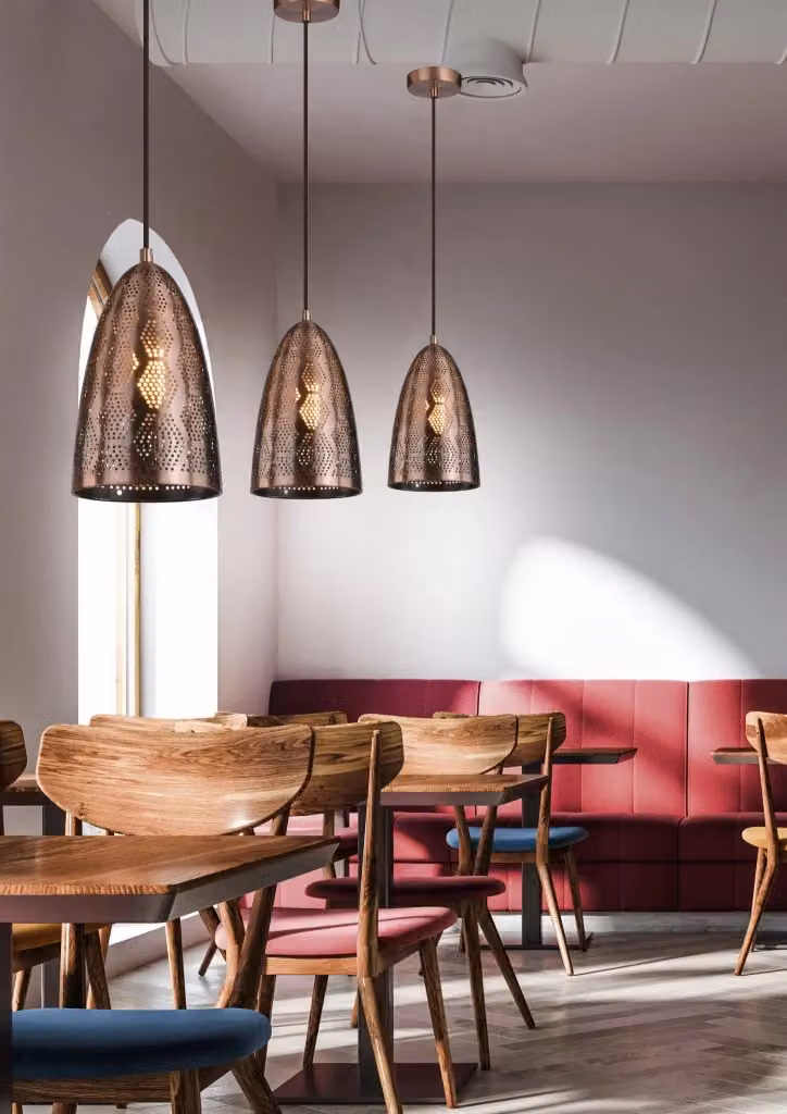 Lampada a sospensione Candellux Sfinks in metallo color rame, forma rotonda, attacco E27, regolabile in altezza – 2