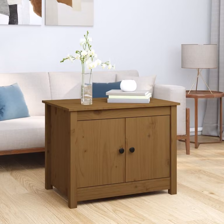 vidaXL Tavolino marrone miele 71x49x55 cm in legno di pino massiccio - Tavolino - Tavolini - Tavolino - Tavolino da divano