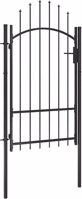 Cancello da giardino singolo Woerden vidaXL in acciaio nero L: 1 m, H: 1,7 m