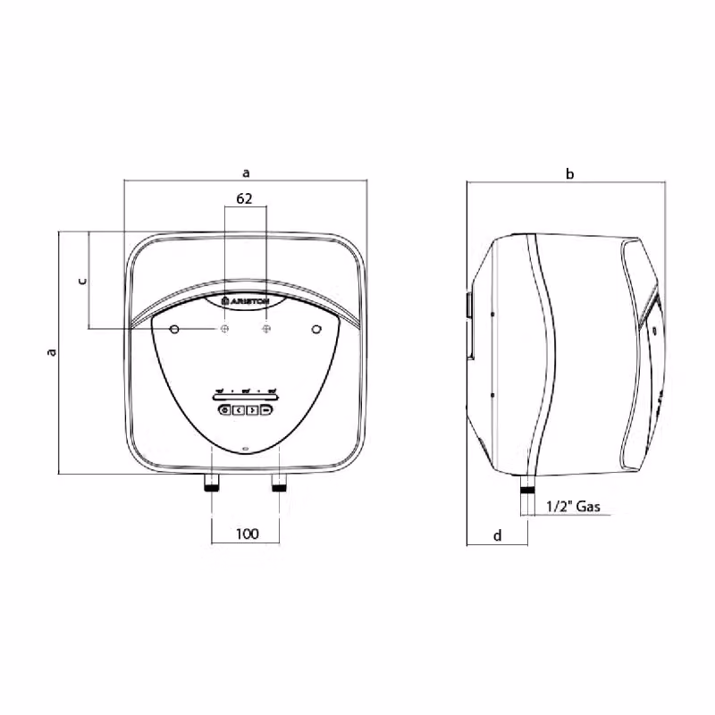 Scaldacqua elettrico Ariston Andris Lux Eco bianco da 30 l classe A per installazione sopra lavello – 2