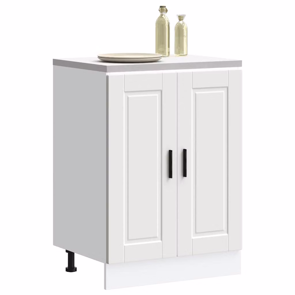 Base da cucina moderna vidaXL in legno MDF bianco opaco L: 60 cm, H: 81,5 cm, P: 46 cm