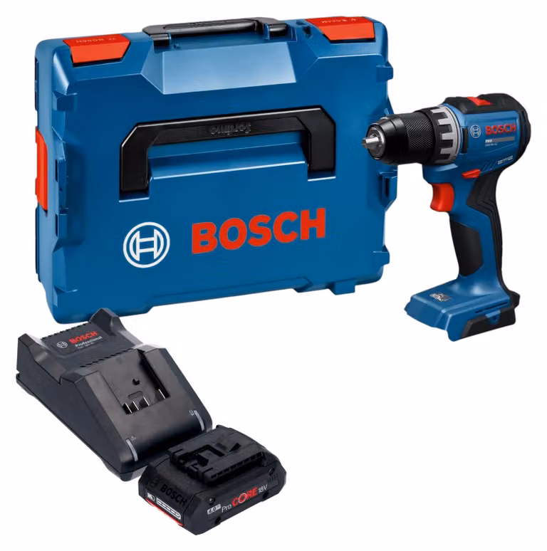 Trapano avvitatore a batteria Bosch GSR 18V-52 Professional 18 V 70 Nm brushless + 1 batteria ProCORE da 4,0 Ah + caricabatterie + L-Boxx