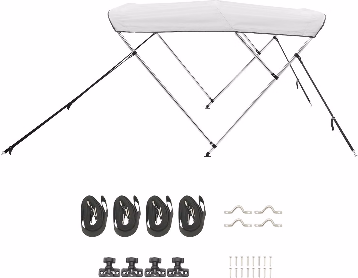 SucceBuy Bimini Top copertura barca tetto solare grigio chiaro 3 archi 201-213 cm