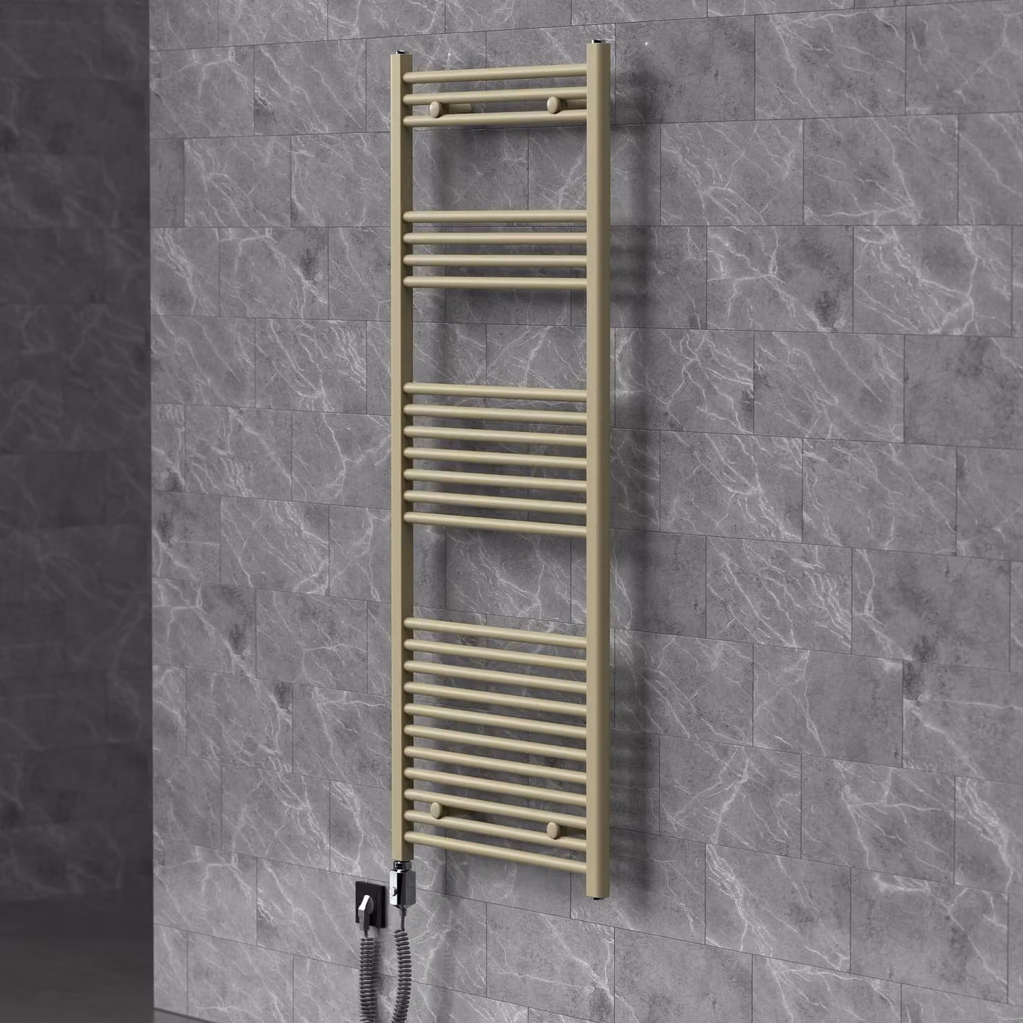 Riscaldatore da bagno elettrico - Potenza: 600 W - Dimensioni: 400x1500 mm - Materiale: acciaio - Ideale per asciugare gli asciugamani