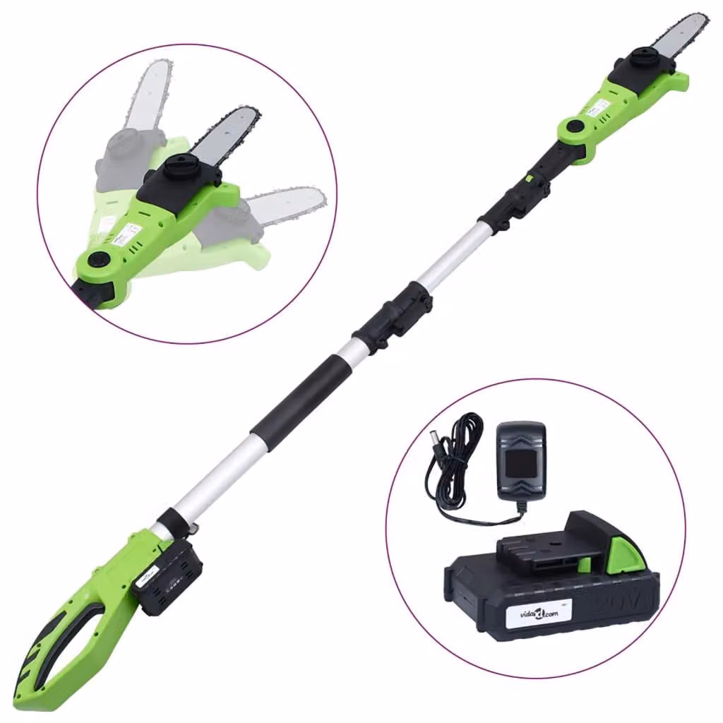 vidaXL Potatore ad asta a batteria con pacco batteria 20V 1500 mAh Li-Ion