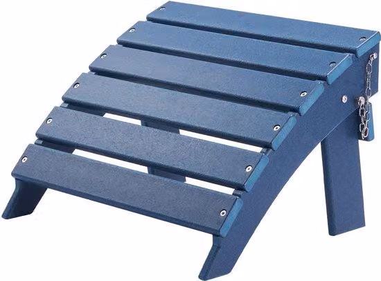 Poggiapiedi per sedia da esterno - Poggiapiedi pieghevoli - HDPE - Resistente agli agenti atmosferici - Dimensioni 40 x 48 x 33 cm - Adatto per esterni/terrazze - Colore blu