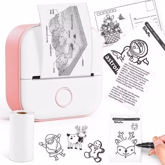 Stampante Termica Portatile Bluetooth Memoking Kit di Avvio Rosa