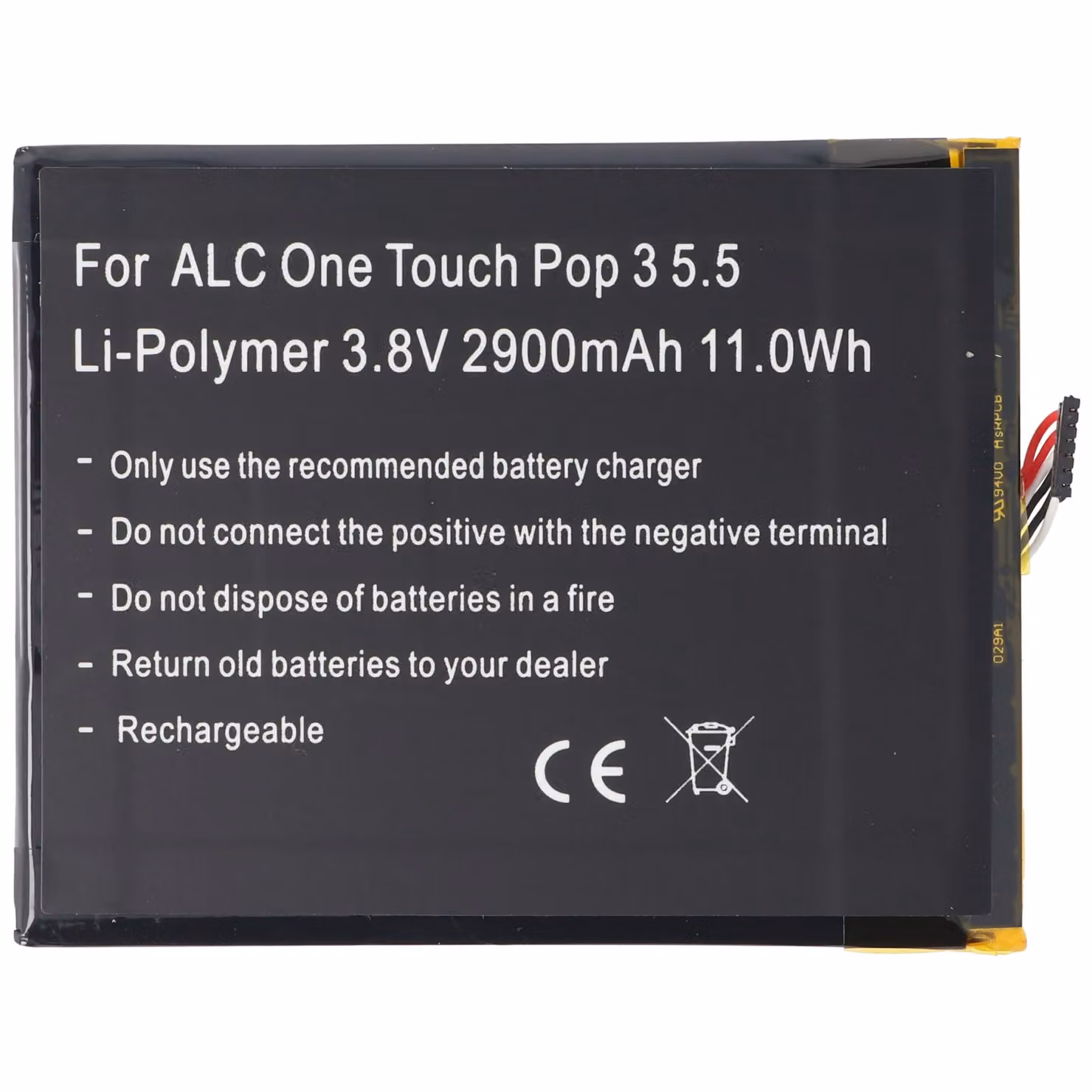 Batteria adatta per Alcatel One Touch Pop 3 5.5, OT-5025, TLp029A1, CAC2910008C1
