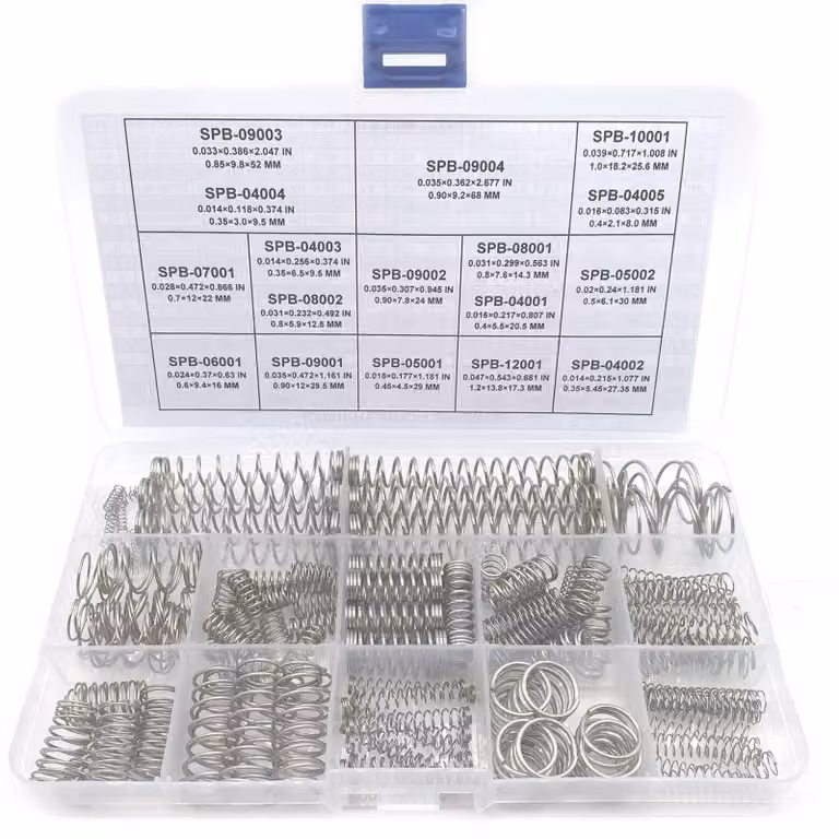 Set di molle a balestra, 148 pezzi, acciaio inossidabile, 17 dimensioni