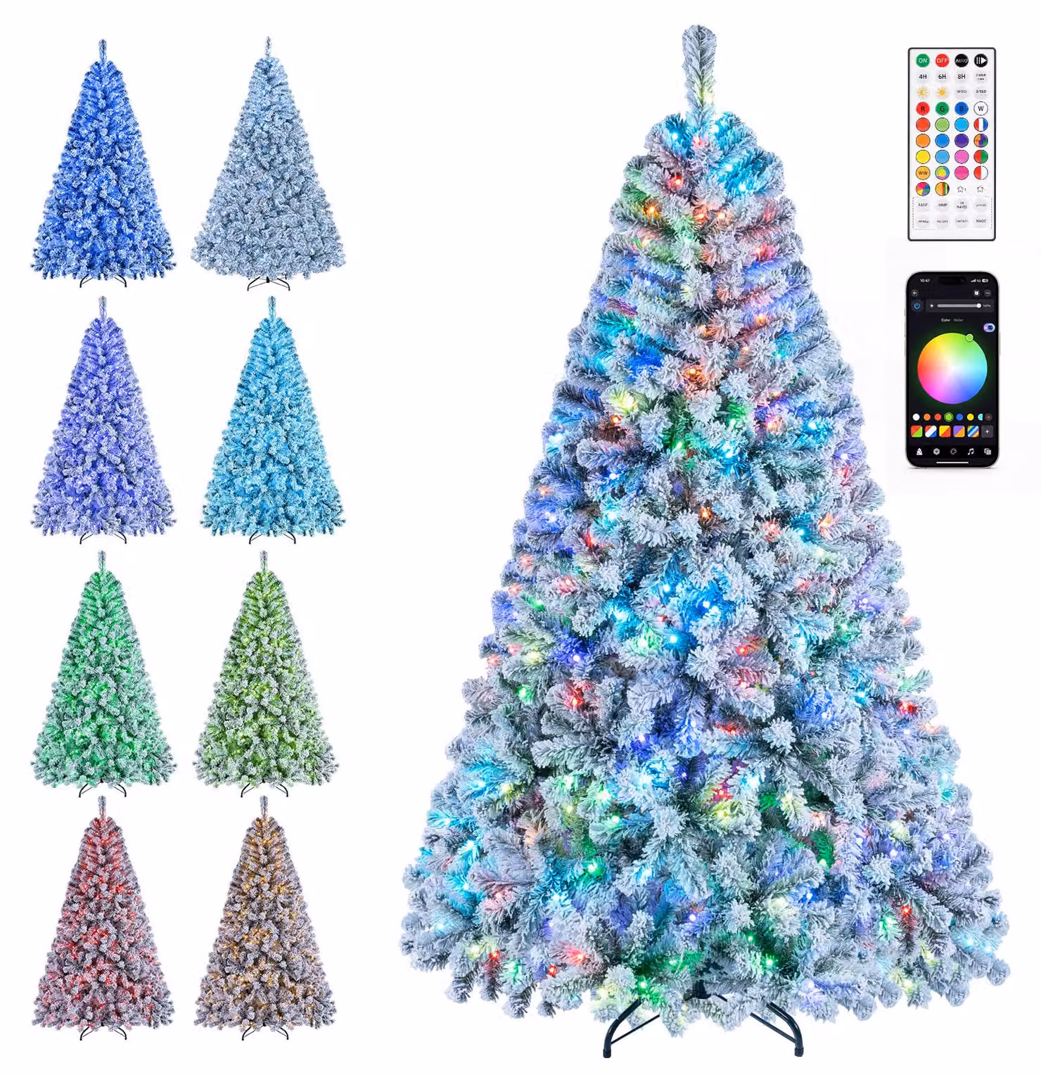Albero di Natale artificiale con neve