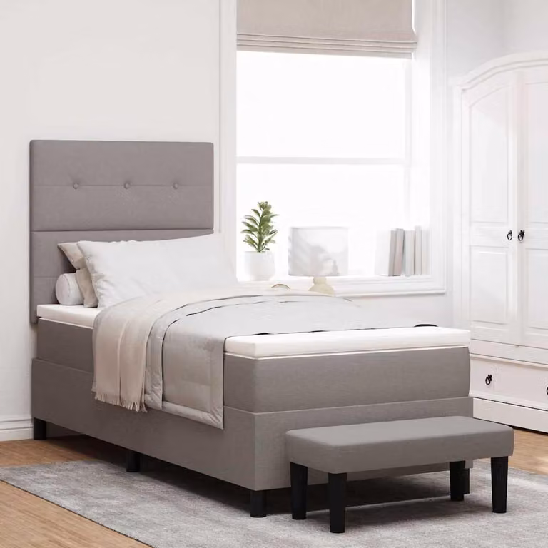 Maison Exclusive - Letto boxspring con testiera color taupe 80 x 200 cm in tessuto