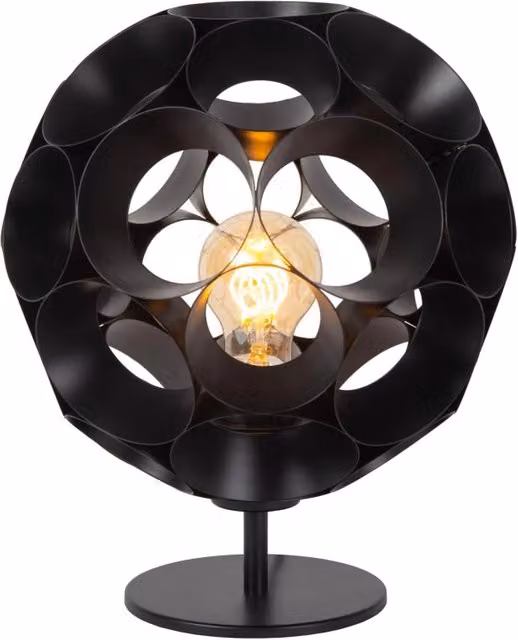 Lampada da tavolo art déco Hannelore Lucide nera in metallo con dimmerabile e attacco E27