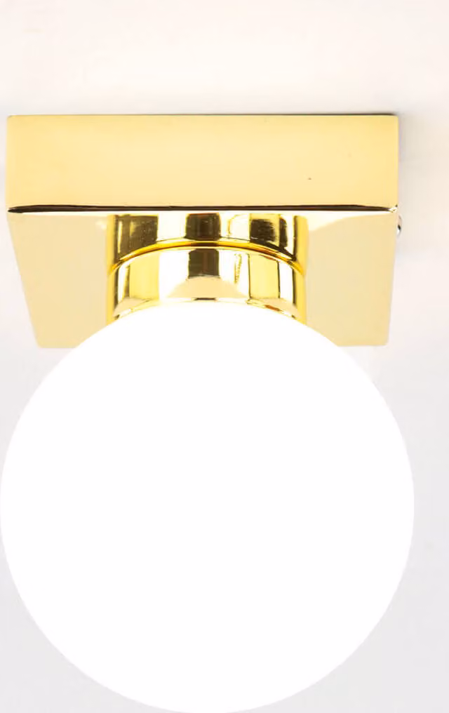 Lampada da bagno da parete a soffitto con paralume a globo in vetro bianco oro STAR
