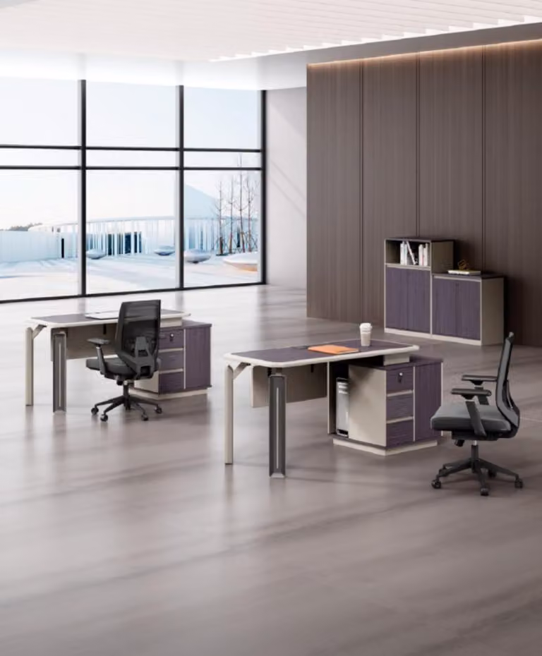 Set 2x Schreibtische 2x Kommoden Tisch Büro Möbel Einrichtung Tische Callcenter
