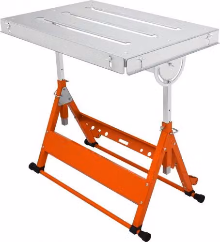 VEVOR Tavolo da Saldatura Pieghevole in Acciaio Arancione con 3 Angoli Inclinabili, Capacità di Carico Max 181 kg, L: 76,2 cm, P: 50,8 cm, H: 81,3 cm