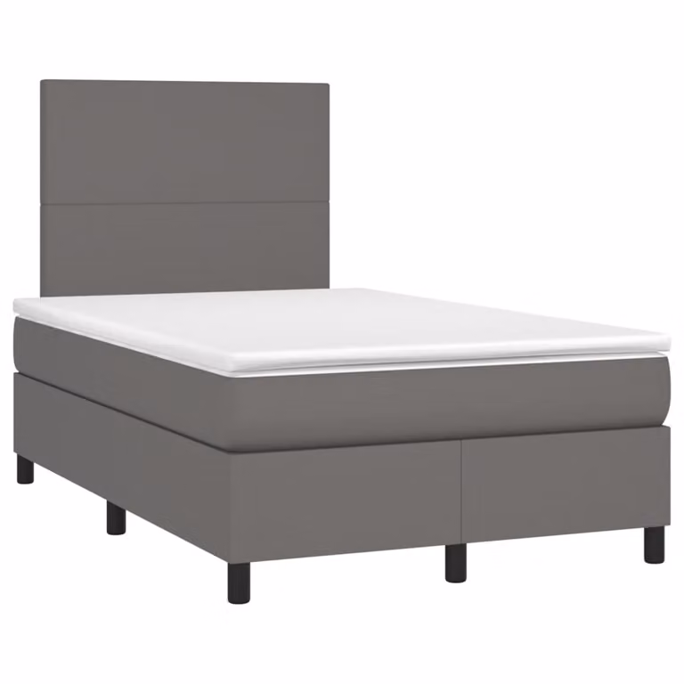Maison Exclusive - Letto boxspring con materasso e LED grigio 120x190 cm in ecopelle