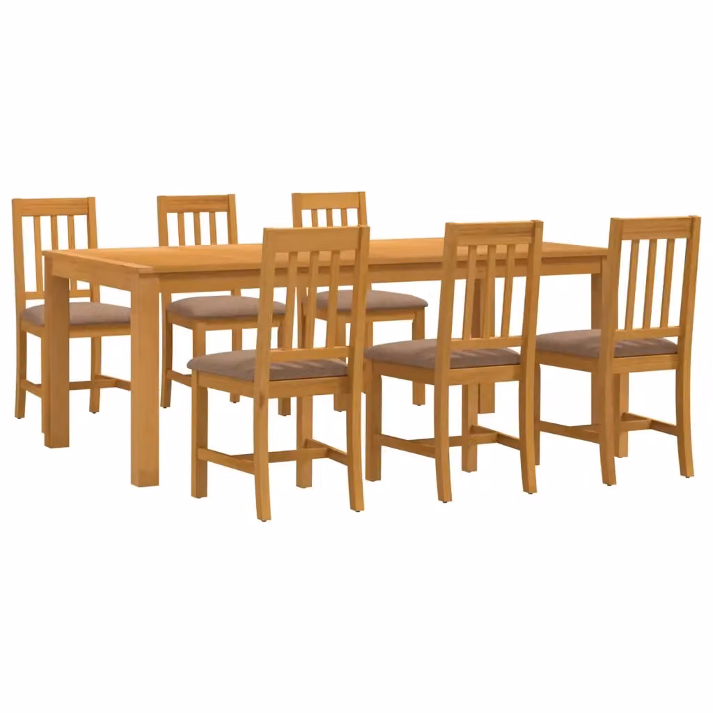 Set da pranzo moderno vidaXL in legno di quercia composto da tavolo rettangolare e 6 sedie, colore grigio e marrone