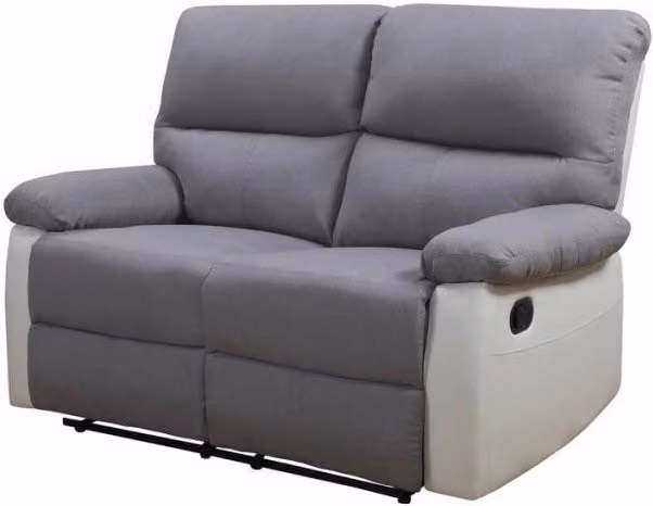 Divano "Lincoln" - 147 x 89 x 103 cm - 2 posti a sedere - Bianco / grigio chiaro