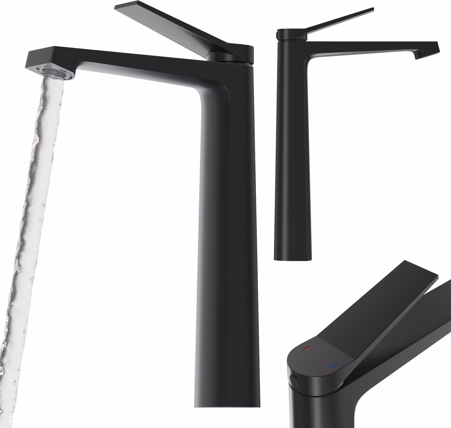 Granitan - Rubinetto per lavabo - Rubinetto da bagno - versione alta - ottone - nero - Rubinetto per lavabo - SELVA