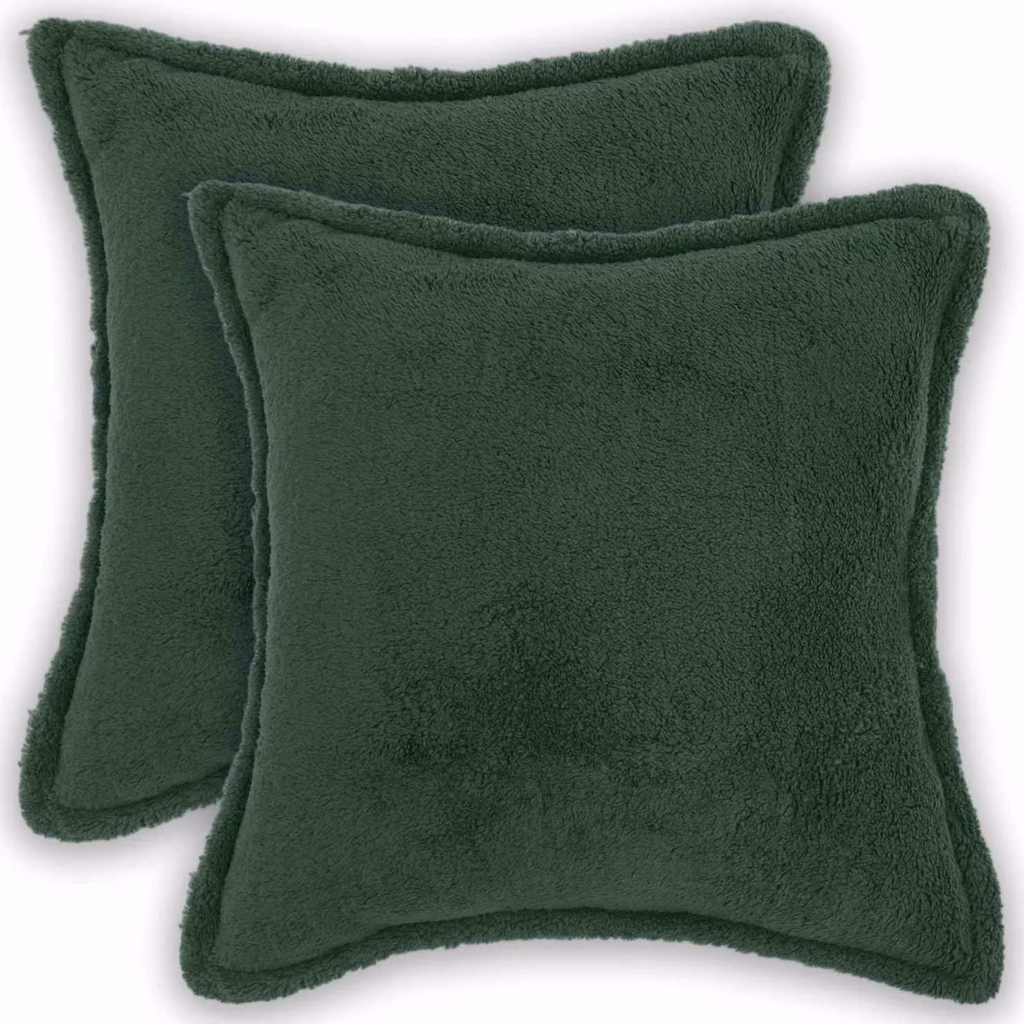 Set di 2 federe vidaXL HOUTEN in tessuto bouclé verde scuro, L/P: 30 x 30 cm
