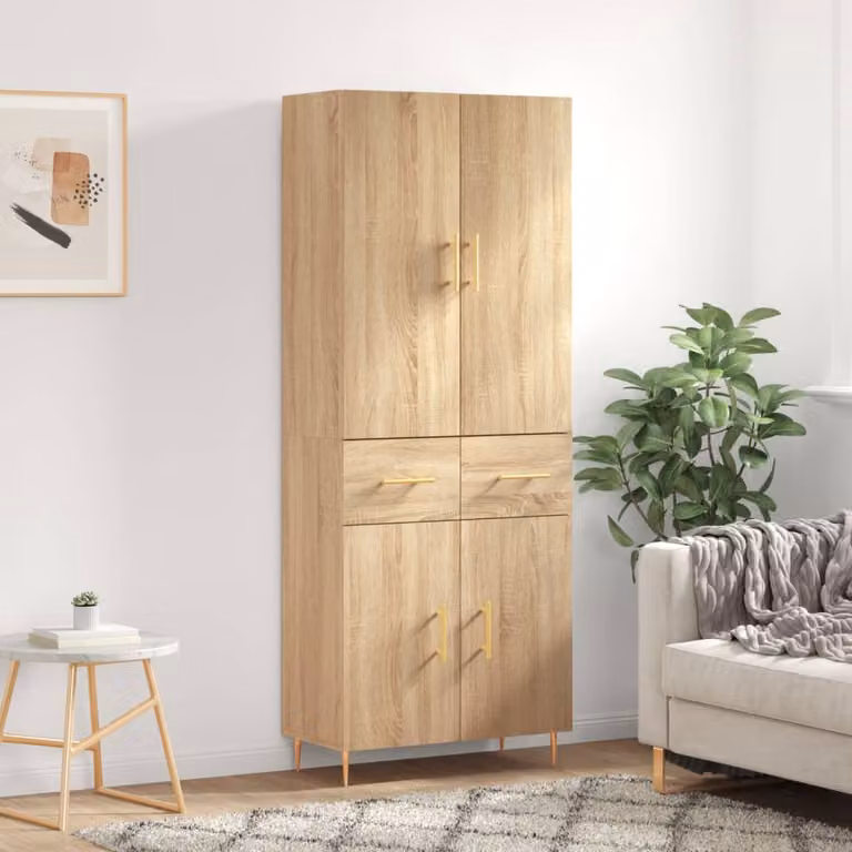 Credenza moderna vidaXL in legno Rovere Sonoma marrone L: 69,5 cm, P: 34 cm, H: 180 cm
