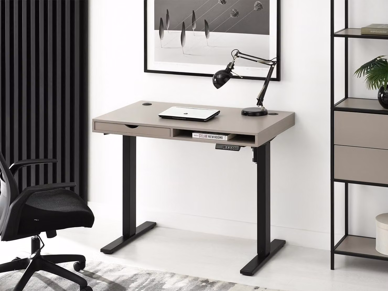 Scrivania da lavoro 100 HESOL - beige / nero