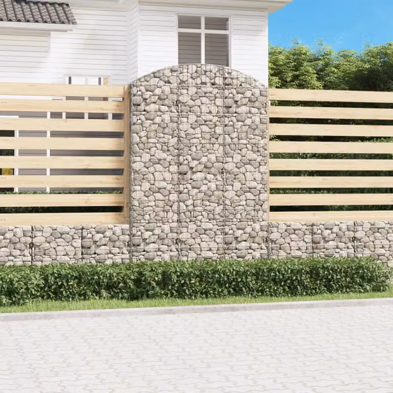 Cesto Gabbione ad Arco vidaXL in Acciaio Zincato Grigio L: 150 cm, P: 50 cm, H: 220/240 cm