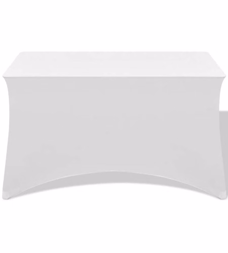 Fodere Elasticizzate per Tavolo 2 pezzi 183x76x74 cm Bianco