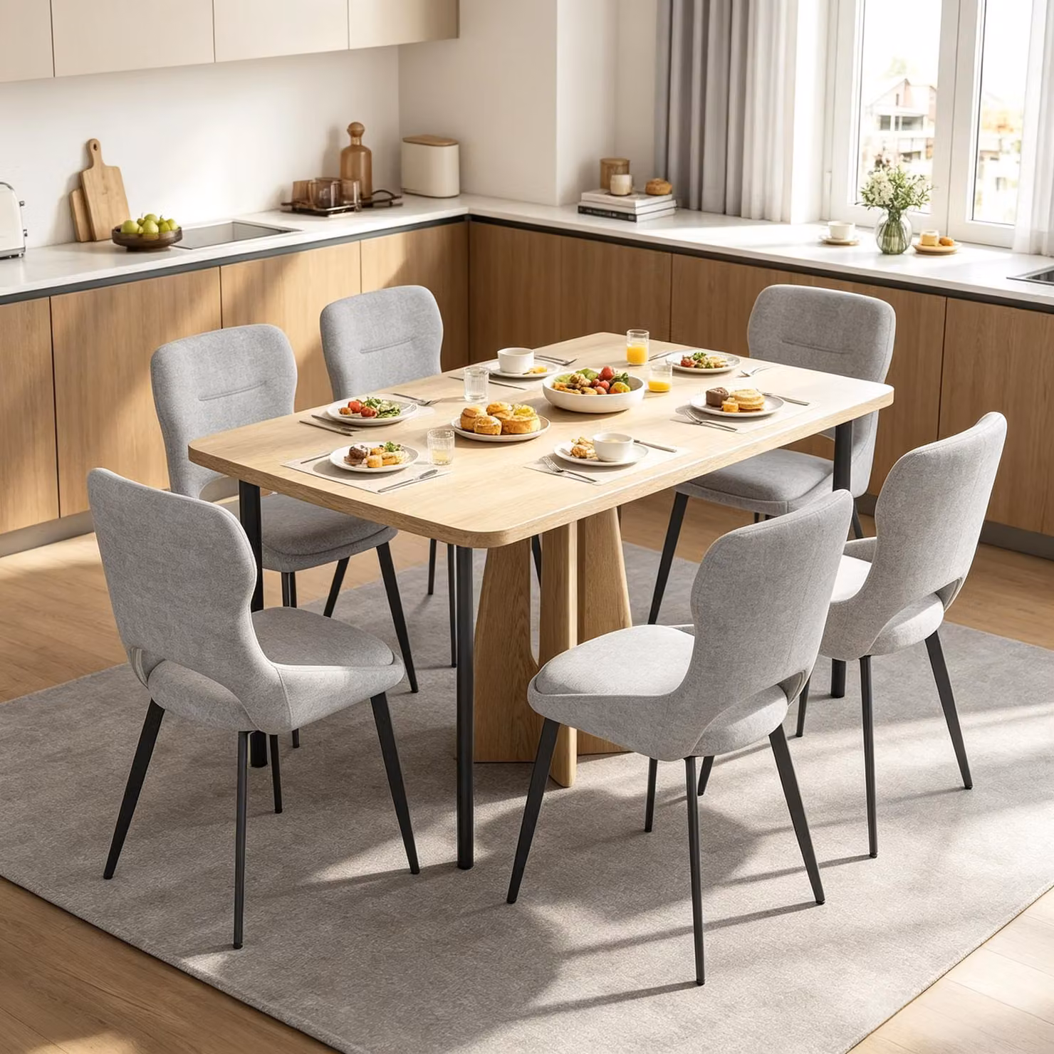 Sedia da reception, sedia da scrivania, poltrona decorativa, sedia da pranzo, poltrona per il soggiorno, panca imbottita per camerini (solo 6 sedie). Colore: grigio