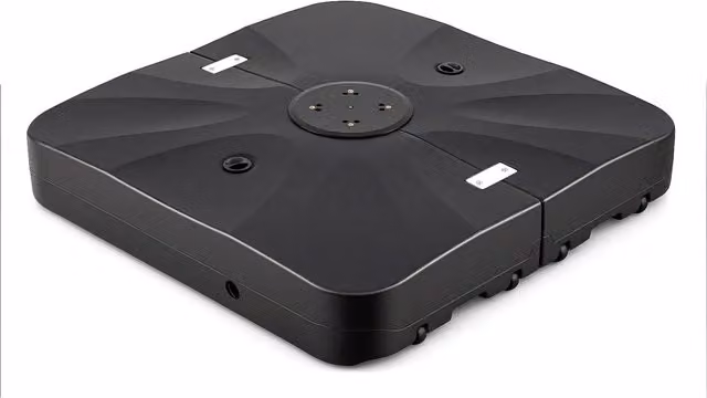 Base per ombrellone da esterno con ruote 210 kg supporto pesante, Base quadrata riempibile con acqua e sabbia per giardino Nero