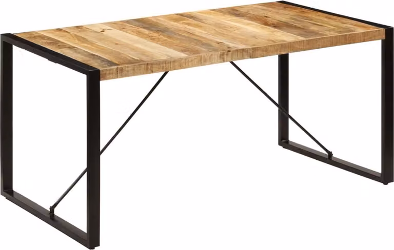 The Living Store Tavolo da pranzo 160 x 80 x 75 cm Legno massiccio di mango